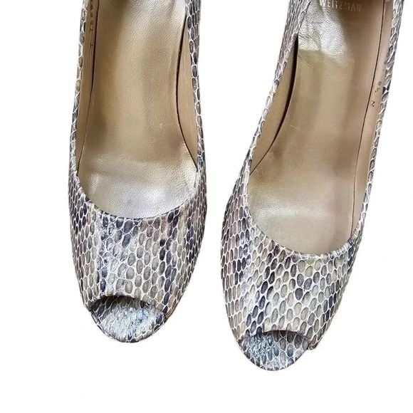 STUART WEITZMAN Snakeskin Animal Print Pumps Size 8.5 - Picture 3 of 10